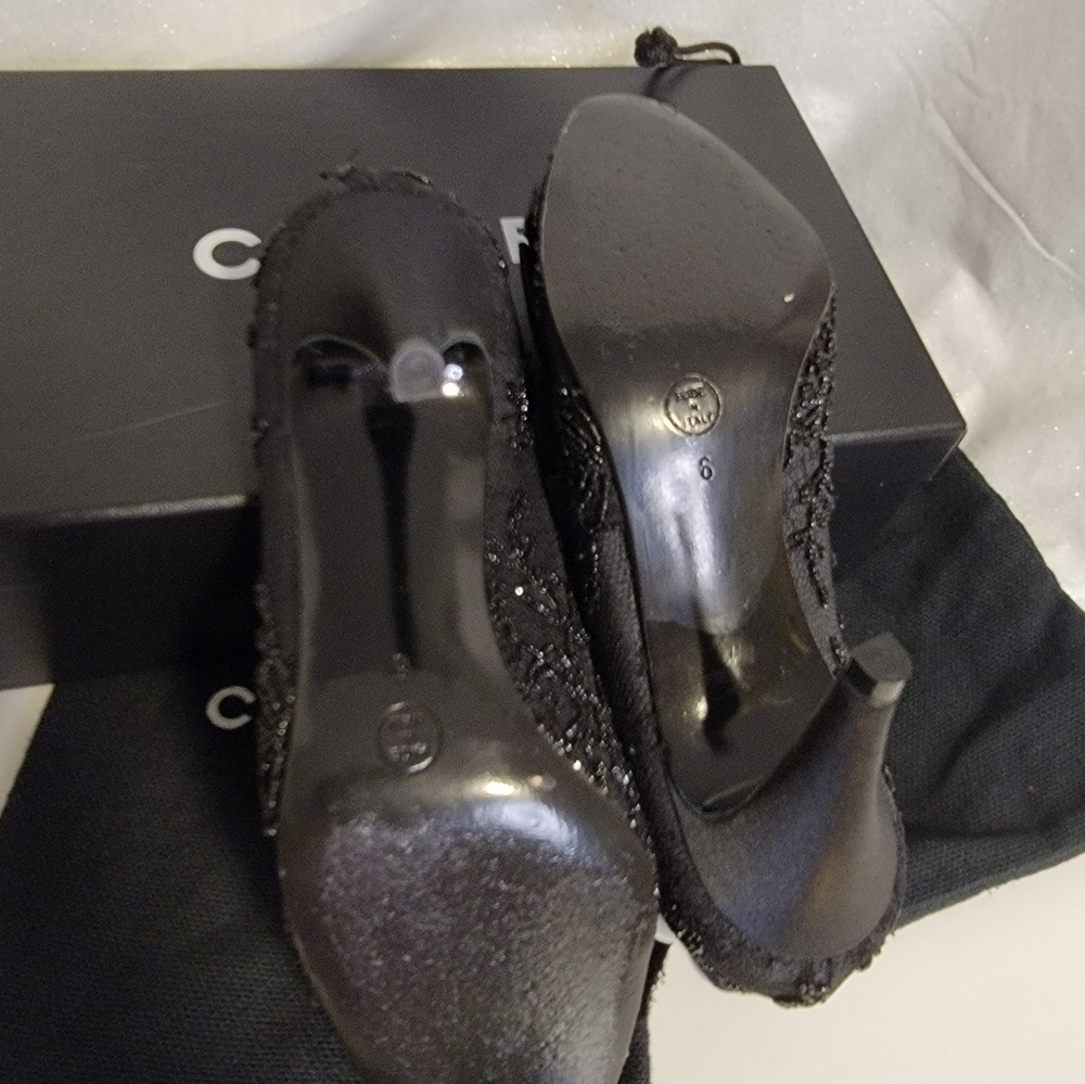 Chanel Black Beaded Evening Heels 6 - Picture 11 of 11